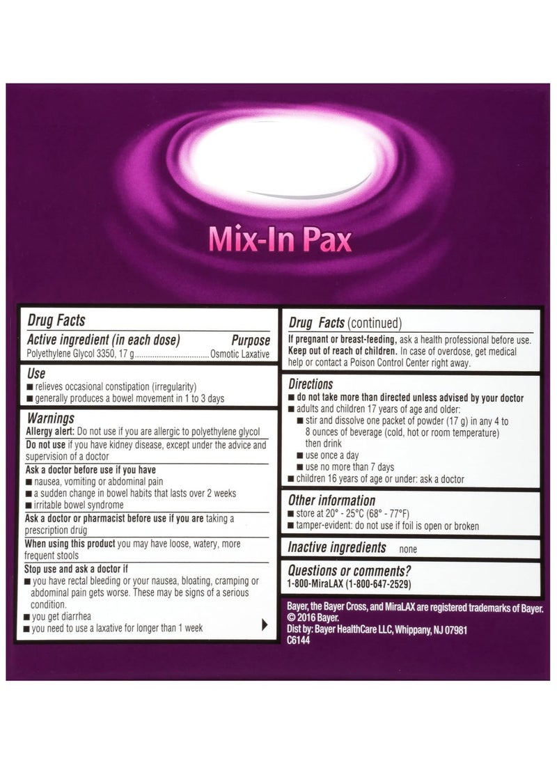 MiraLAX Single Dose Sachets, Unflavored Powder, 10 Packets  - Image 3