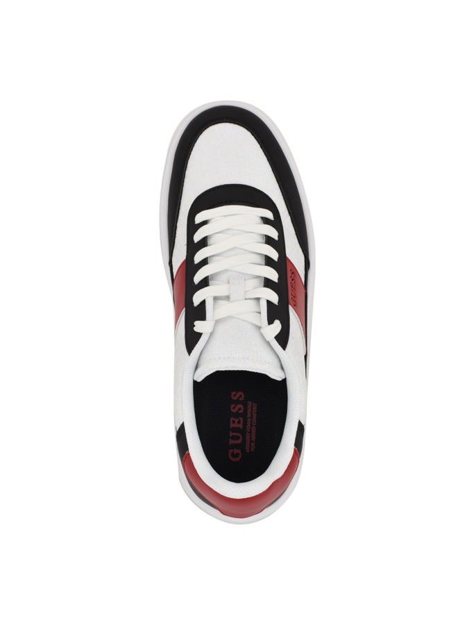 GUESS Men's Chaze Sneaker, Black/White/Red 001, 44 EU - Image 5