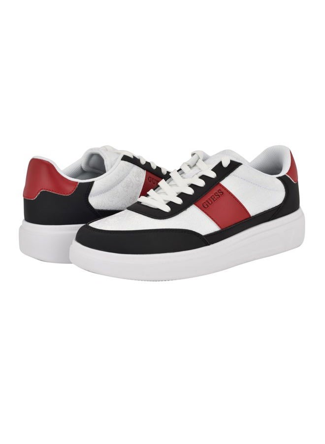 GUESS Men's Chaze Sneaker, Black/White/Red 001, 44 EU - Image 2