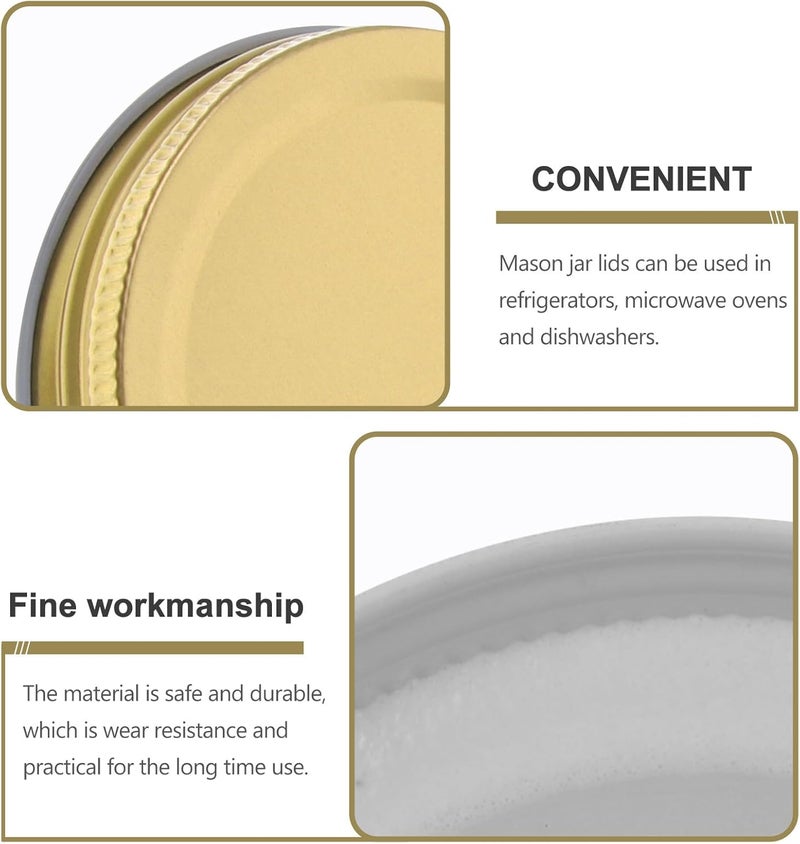 12pcs 86mm Mason Jar Lids Tinplate Leakproof Reusable Canning Covers for Wide Mouth Jars Household Sealing Storage Bottle Caps - Image 3