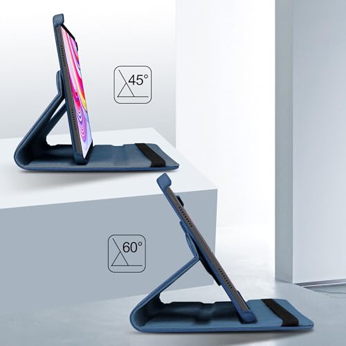 TGK 360 Rotatable Smart Flip Case Cover for Poco Pad 12.1 inch Tablet (Dark Blue) - Image 4