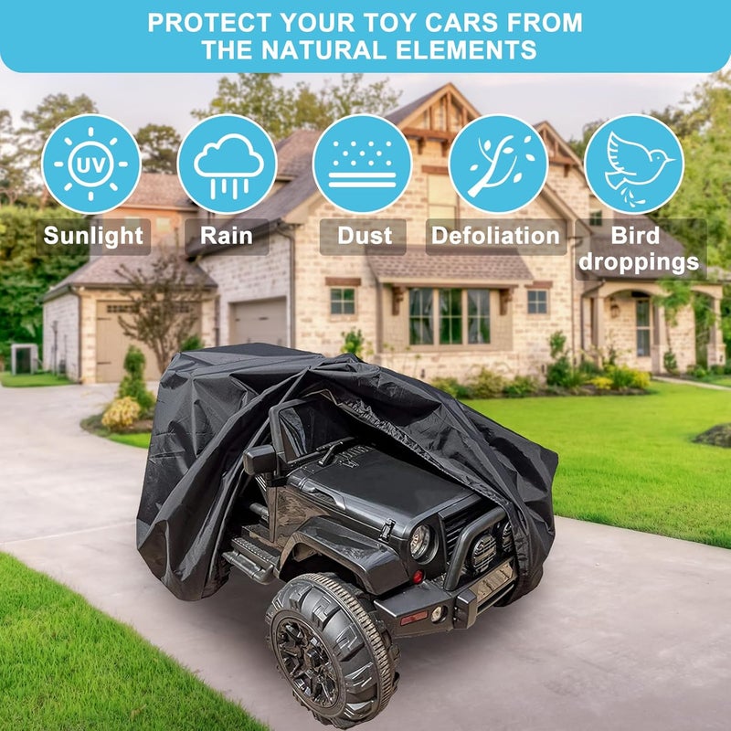 غطاء سيارة ألعاب شاحنة كبيرة للركوب، غطاء خارجي للعجلات الكهربائية، غطاء سيارة كهربائية للأطفال مقاوم للماء لحماية الطقس جميع الفصول لسيارات ألعاب الأطفال - مناسب عالميًا - Image 3