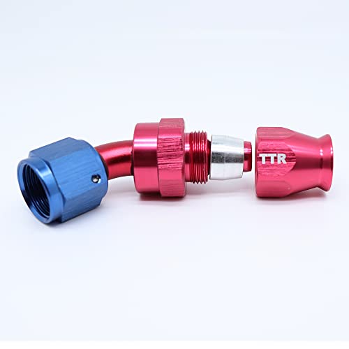 TT Racing أن-6 6AN AN6 45 درجة نوع PTFE ملحقات قابلة لإعادة الاستخدام لنهاية خرطوم AN6 PTFE للوقود 80-045-06 - Image 2