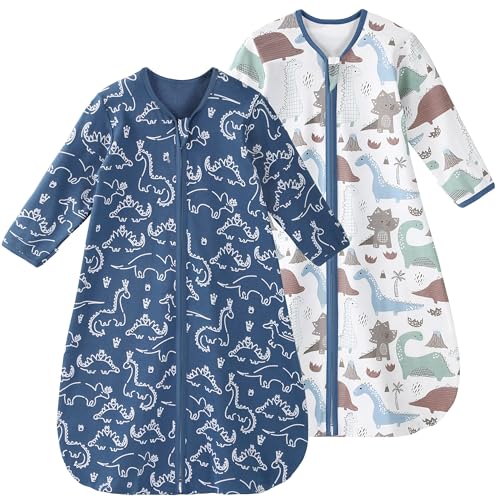 Yoofoss Baby Sleep Sack 12-18 Months Long Sleeve Wearable Blanket Baby 100% Organic Cotton 2-Way Zipper 0.5 Tog Infants Sleeping Sack, Lightweight(Large) - Image 1