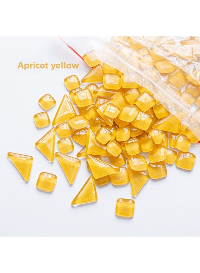 On The Weight Of The Mosaic Free Stone Multi-glitter Powder Crystal Patch Parent-child Handmade Art Material Package-Color:Apricot Yellow Free Stone 1kg  - Image 1