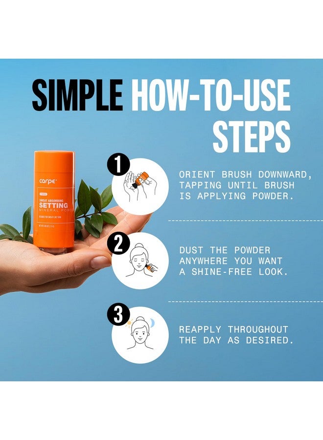 Carpe ~NEW~ Sweat Absorbing Translucent Mineral Powder - Mess-free Loose Powder Makeup That Controls Oil & Sweat Shine - Makeup Setting Powder For Oily Skin - Matte Finish Gentle on Skin - Image 5