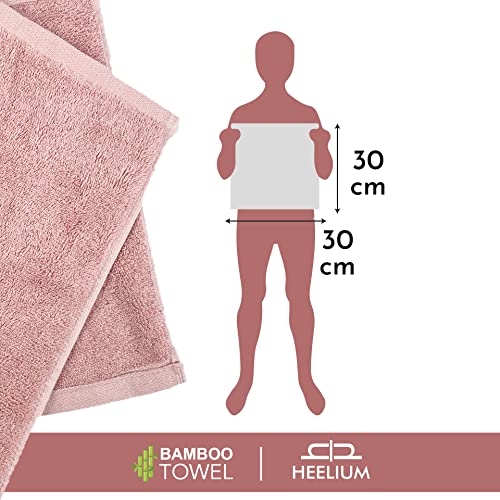 HEELIUM Bamboo Face Towel | Ultra Absorbent & Odour-Free | 3X Softer Than Cotton Towels | 30 x 30 cm - 600 GSM | Pack of 3 - Peach, Teal, Iris - Image 4