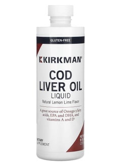 Kirkman Labs Cod Liver Oil Liquid Natural Lemon Lime 8 fl oz (237 ml) 