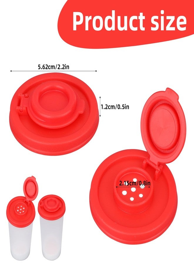 Fukaisu 2 Pcs Salt and Pepper Shaker Lids for SIGNORAWARE, Large Red Plastic Salt and Pepper Containers Lids Replacement for Spice Dispenser Camping Picnic Rv Accessories Travel - Image 2