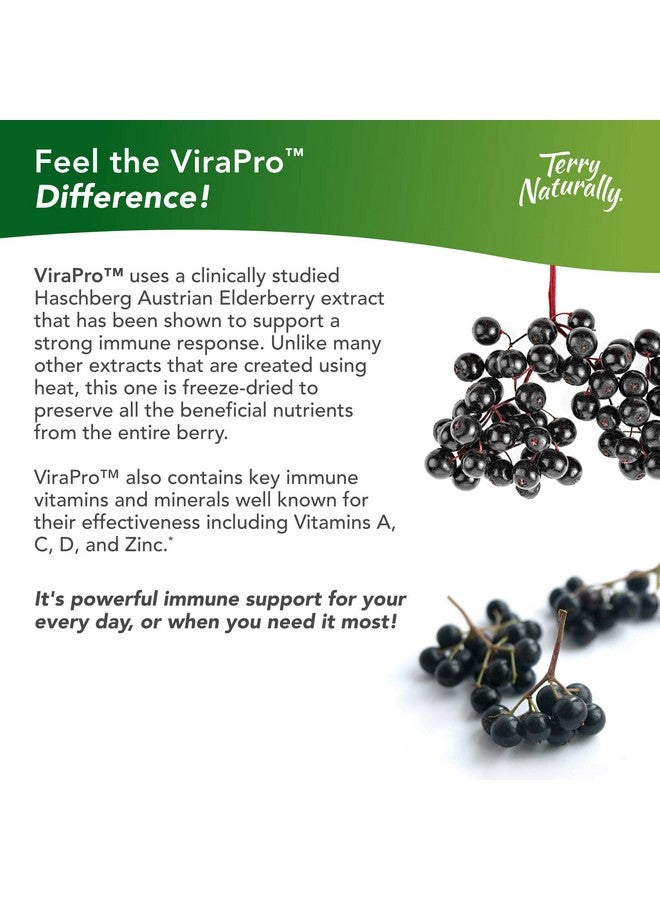 Terry Naturally Virapro 60 Tablets Powerful Immune Support Supplement With Elderberry (Sambucus Nigra) Zinc Vitamin C D3 & A Nongmo Glutenfree 60 Servings - Image 4