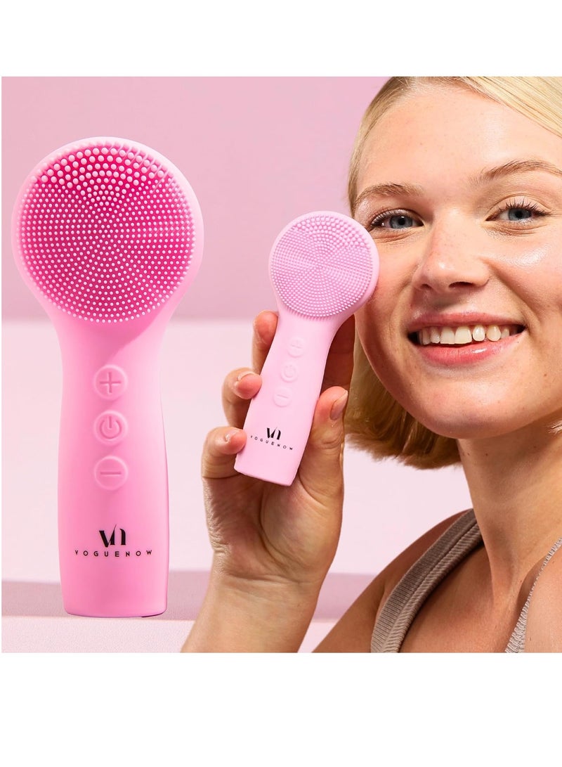 VogueNow Facial Cleansing Brush - for Deep Cleansing, Gentle Exfoliating and Massaging - Waterproof and Rechargeable Face Cleanser Brush - Silicone Sonic Vibration Face Scrub Brush - Electric Face Washer - Image 1