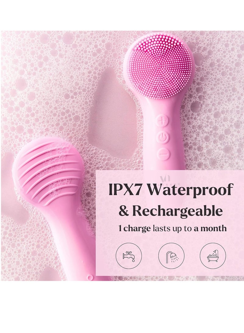 VogueNow Facial Cleansing Brush - for Deep Cleansing, Gentle Exfoliating and Massaging - Waterproof and Rechargeable Face Cleanser Brush - Silicone Sonic Vibration Face Scrub Brush - Electric Face Washer - Image 2
