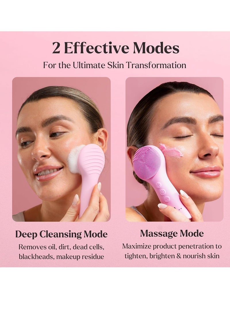 VogueNow Facial Cleansing Brush - for Deep Cleansing, Gentle Exfoliating and Massaging - Waterproof and Rechargeable Face Cleanser Brush - Silicone Sonic Vibration Face Scrub Brush - Electric Face Washer - Image 3