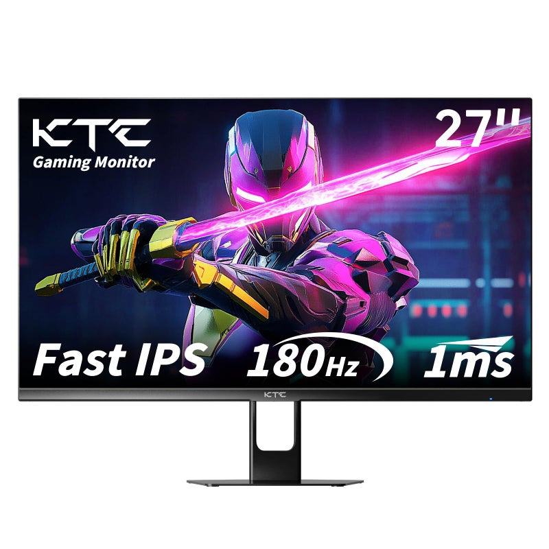 KTC 27 Inch Gaming Monitor 180Hz, Full HD 1920x1080 Fast IPS Computer Monitor, DP 1.4 & HDMI 2.0 Ports 1Ms FreeSync Frameless PC Gamer Monitor, HDR, VESA Mount, H27F22 - Image 1