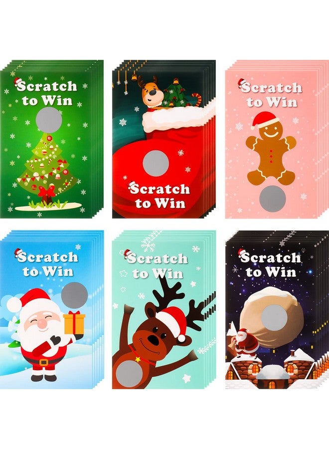 Nezyo 96 Pcs Christmas Scratch Off Cards Christmas Party Scratch Games Raffle Tickets With Patterns Of Snowman Elk Santa Claus For Adults Groups Activity Xmas Party Supplies(36 Pcs,Classic Style) - Image 1