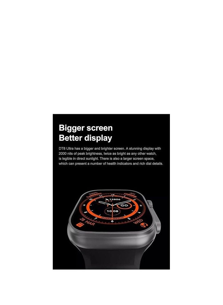 W&O - X9 Ultra smartwatch | Super Amoled Screen | (49mm/2.02inch) Full Screen | 2 straps Silicone & Fabric - (Black) - Image 1