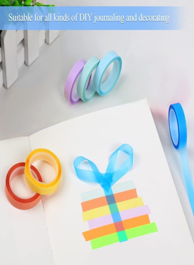 Utron 10 Rolls Colorful Highlighter Tape, 0.31" x 16.5 ft Highlighter Tape Removable, Transparent Highlighter Strips, Highlighter Tapes for Books Teachers Students - Image 4