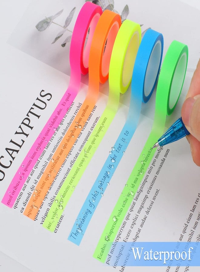 Utron 10 Rolls Colorful Highlighter Tape, 0.31" x 16.5 ft Highlighter Tape Removable, Transparent Highlighter Strips, Highlighter Tapes for Books Teachers Students - Image 5