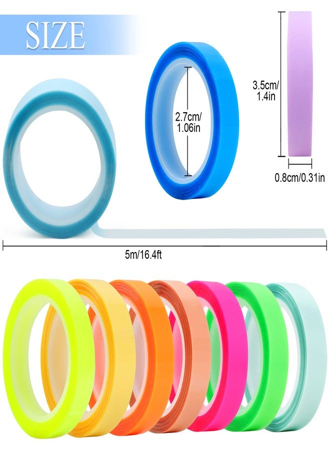 Utron 10 Rolls Colorful Highlighter Tape, 0.31" x 16.5 ft Highlighter Tape Removable, Transparent Highlighter Strips, Highlighter Tapes for Books Teachers Students - Image 2