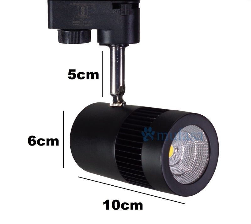 Mufasa 9 Watts Black Body LED Track Light Spot Light/Focus Light | Track Rail NOT Included | Aluminum Body (Warm White) - Image 3