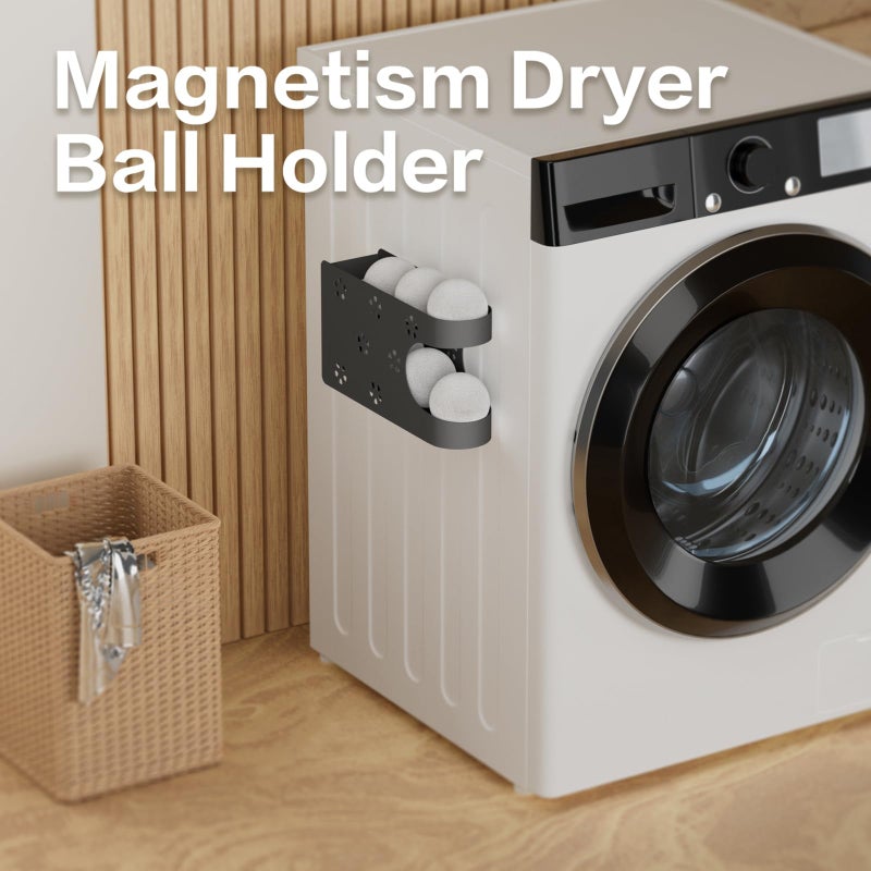 WDT Tool Magnetic Dryer Ball Holder for Laundry Room,Automatic Dryer Balls Roller Chute Container & Organizer,Dryer Ball Dispenser for Storage,White Dryer Ball Basket (No Balls) - Image 4