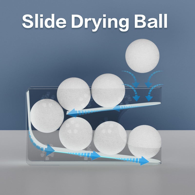WDT Tool Magnetic Dryer Ball Holder for Laundry Room,Automatic Dryer Balls Roller Chute Container & Organizer,Dryer Ball Dispenser for Storage,White Dryer Ball Basket (No Balls) - Image 2