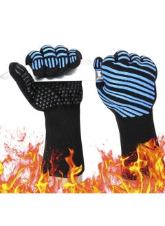 Excefore Heat Resistant Gloves, 932℉ Extreme Heat Resistant BBQ Gloves, Kitchen Oven Mitts - Oven Gloves with Cut Resistant, Silicone Non-Slip Insulated Hot Glove for Grilling, Cooking, Baking, Welding (1 Pair  - Image 1