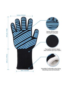 Excefore Heat Resistant Gloves, 932℉ Extreme Heat Resistant BBQ Gloves, Kitchen Oven Mitts - Oven Gloves with Cut Resistant, Silicone Non-Slip Insulated Hot Glove for Grilling, Cooking, Baking, Welding (1 Pair  - Image 2