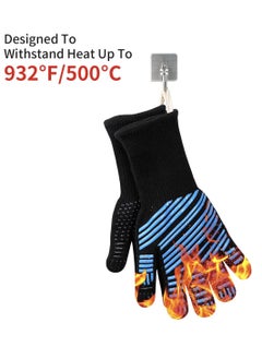 Excefore Heat Resistant Gloves, 932℉ Extreme Heat Resistant BBQ Gloves, Kitchen Oven Mitts - Oven Gloves with Cut Resistant, Silicone Non-Slip Insulated Hot Glove for Grilling, Cooking, Baking, Welding (1 Pair  - Image 4