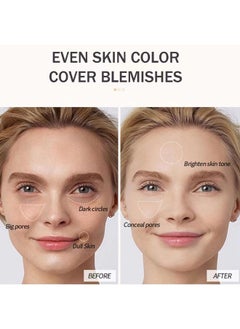 OCHEAL Silky Clear And Moisturizing Liquid Foundation，Hydrating BB Cream, Light BB Cream Foundation Cover Blemishes Tinted Moisturiser, Oil Control Cushion Foundation Color Correcting Cream for All Skin Types, Hydrating, Even Skin Tone 30g (Natural)  - Image 3