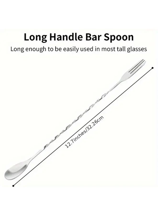 12 6 Inch 8PCS Bar Spoon Stainless Steel Mixing Spoons Professional Multipurpose Kitchen Utensil - Image 5