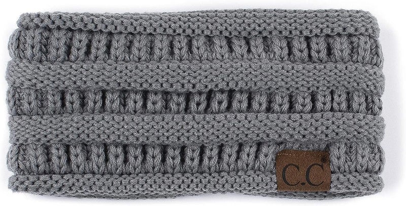 Cc Winter Fuzzy Fleece Lined Thick Knitted Diagonal Stripes Criss-Cross Pattern Headband Headwrap (HW-2060) - Image 2