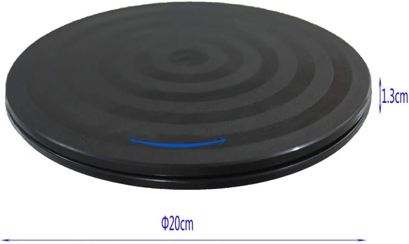 kydely Mini Bonsai Turntable Base Stainless Steel Ball Bearings 360-Degree Rotation Easy Pruning Black 8" - Image 3