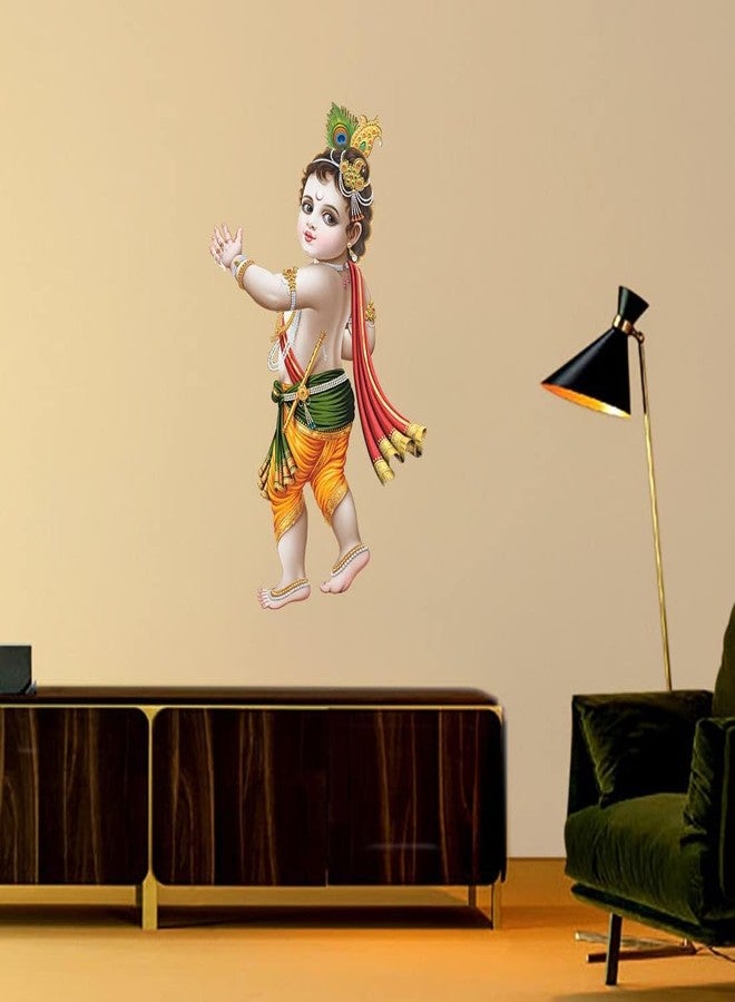 Sky Flying God Bal Krishna Ji Wall Sticker for Bedroom, Kids Room Bed Room Hall (Multicolor, Size - 33Cm X 48Cm) - Image 2