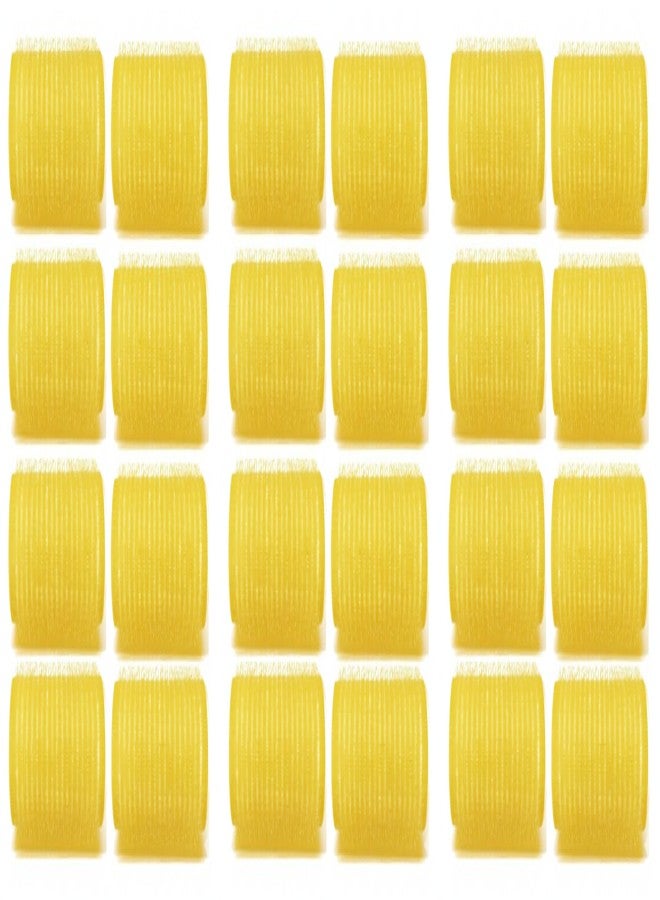 Bexter Self Grip Small Hair Rollers for Heatless Curls (0.8" x 2.43", Yellow) - Plastic Curlers for Women & Girls - DIY Salon Styling for Short & Medium Hair, 24 Pack - Image 1
