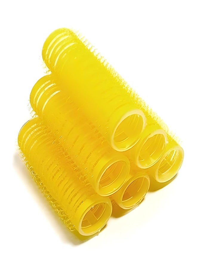 Bexter Self Grip Small Hair Rollers for Heatless Curls (0.8" x 2.43", Yellow) - Plastic Curlers for Women & Girls - DIY Salon Styling for Short & Medium Hair, 24 Pack - Image 3