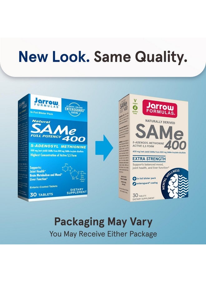 Jarrow Formulas SAMe 400 mg, Supports Joint Health, Liver Function, Brain Metabolism, 30 Tablets, Up To a 30 Day Supply - Image 2