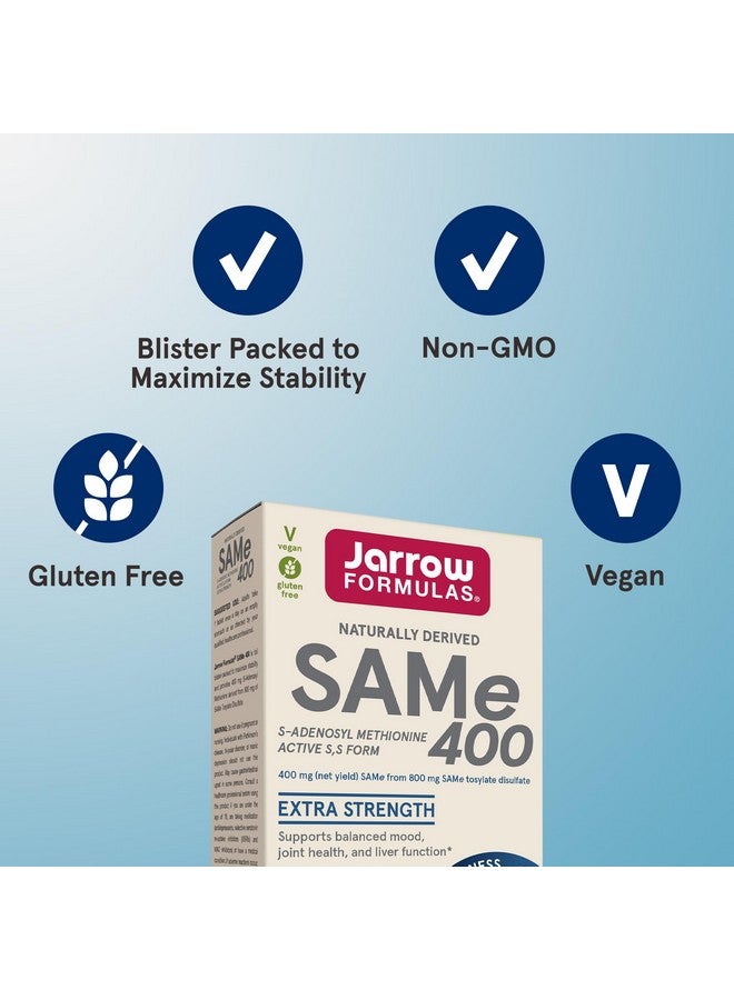 Jarrow Formulas SAMe 400 mg, Supports Joint Health, Liver Function, Brain Metabolism, 30 Tablets, Up To a 30 Day Supply - Image 5