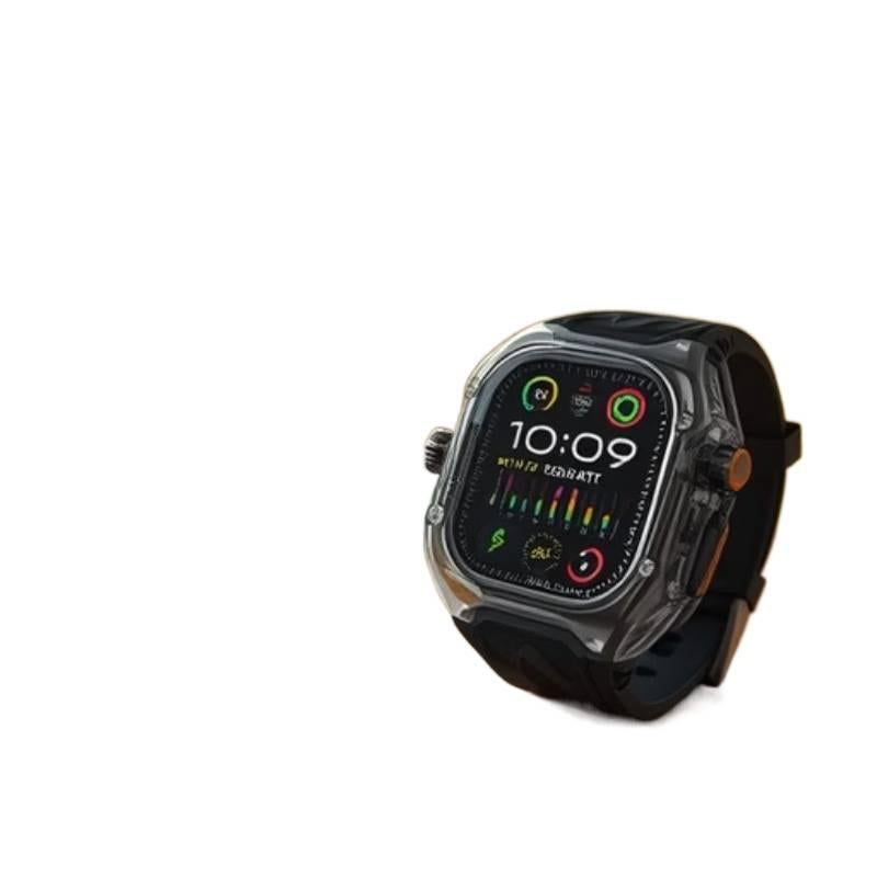 سوار ساعة ذكية مجموعة غطاء مع سوار متوافق مع Apple Watch بملاءمة قابلة للتعديل وحزام بديل للاستخدام اليومي باللون شفاف قابل للتعديل - Image 5