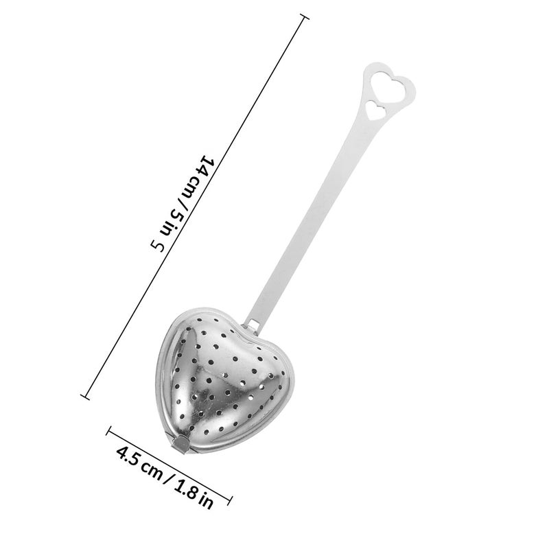Stainless Steel Heart Tea Infuser Strainer With Chain For Loose Leaf Brewing 2 Pcs - Image 3