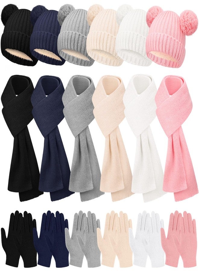 جاجيلي طقم جاغلي مكون من 18 قطعة للأطفال، قبعة وقفازات ووشاح شتوي محبوك، قبعة صوفية دافئة مبطنة بالفرو، قفازات وأوشحة محبوكة مزينة بكرات صوفية، مناسب للأطفال من عمر 5 إلى 13 سنة، قفازات شتوية للجنسين، هدية مثالية للأولاد والبنات في الطقس البارد - Image 1
