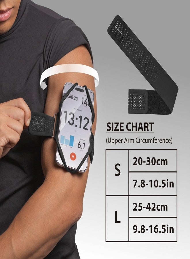 BONE Run Tie 3 Running Phone Armband, Jogging Phone Holder Skin-Friendly Silicone Dual-Layer Sport Arm Band for Heat-Dissipation, Workout Phone Holder for iPhone & 4.7"-7.2" Smartphones (Size L) - Image 5