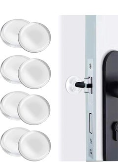 Beauenty 8 Pieces Clear Door Stops for Wall 4CM, Round Wall Shield Cushion Door Bumpers with Strong Adhesive Glue, Shock Absorbent and Discreet Wall Protectors Silencer from Door Knobs  - Image 1