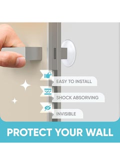 Beauenty 8 Pieces Clear Door Stops for Wall 4CM, Round Wall Shield Cushion Door Bumpers with Strong Adhesive Glue, Shock Absorbent and Discreet Wall Protectors Silencer from Door Knobs  - Image 2