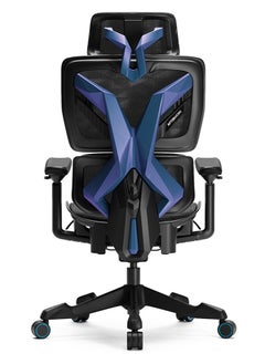 AFTERWORK Xyrion Super Ergonomic Gaming Chair with Footrest - 3D Adjustable Headrest, Adaptive Backrest, 4-Position Tilt Lock, Breathable Mesh, and Silent Castors - Black & Blue  - Image 1