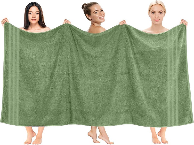 DAN RIVER 2 Pack Luxury Bath Sheets 35x70, 600 GSM, Soft & Quick Dry 100% Ring Spun Cotton Towels Ideal for Hotels, Spas, Gyms & Salons Extra Large, Sage Green - Image 5
