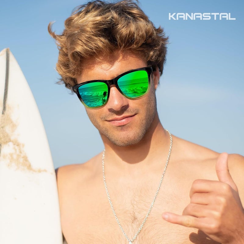 KANASTAL Polarized Sunglasses for Men, Classic Mens Sun Glasses Square, Lightweight Shades for Women 100% UV400 Protection Driving Fishing Outdoor Activities - Image 2