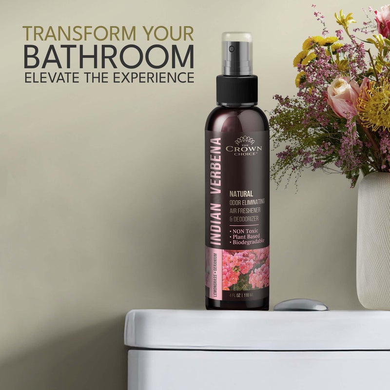 The Crown Choice رذاذ معطر هواء طبيعي - مزيل روائح الجيرانيوم والليمون العشبي - رذاذ مزيل الروائح غير السام بزيوت أساسية للمنزل، الحمام، الغرفة، الصالة، الغسيل، الخزانة، القماش؛ آمن للأطفال والحيوانات الأليفة - عبوتان 4 أونصات لكل منهما - Image 4