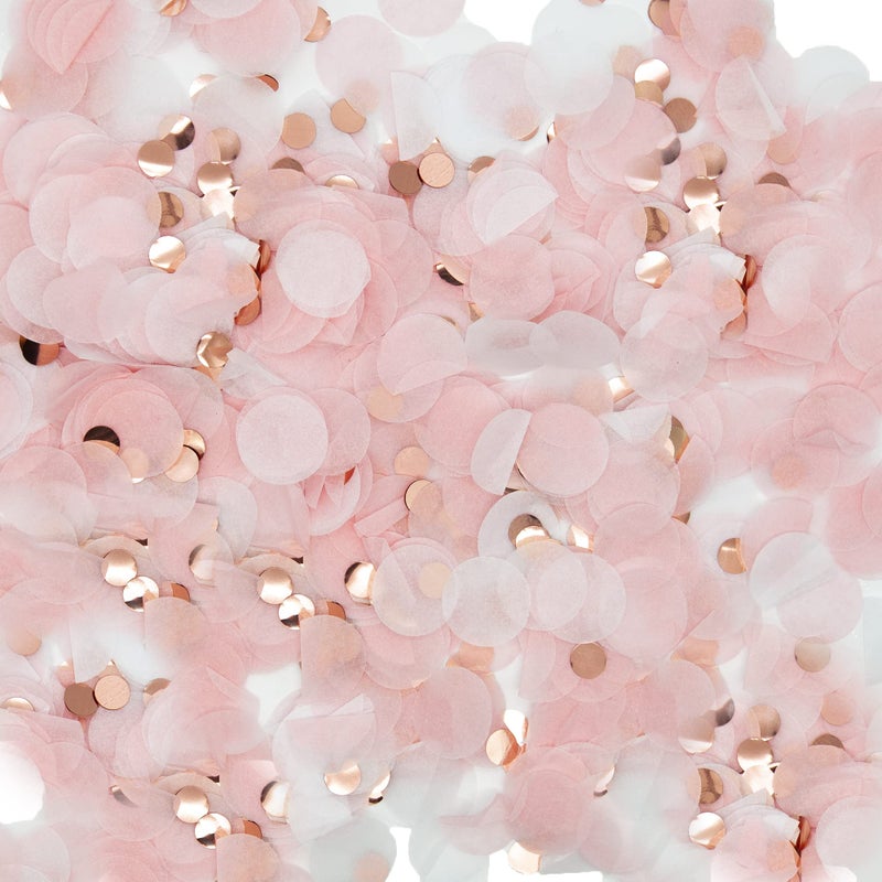 Acantha Round Tissue Confetti GlitterRose Gold Pink White Paper Tissue Confetti Dots for Wedding Birthday Party Decorations176oz - Image 2