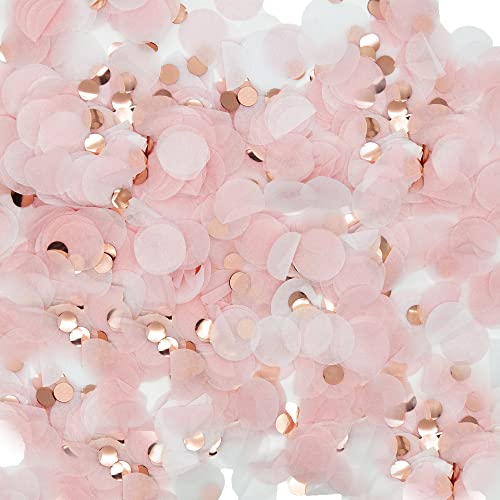 Acantha Round Tissue Confetti GlitterRose Gold Pink White Paper Tissue Confetti Dots for Wedding Birthday Party Decorations176oz - Image 1